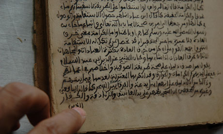 A manuscript from the
          library of Timbuktu