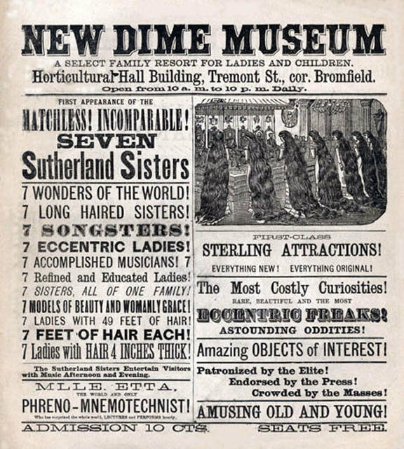 advertisement for the dime museum