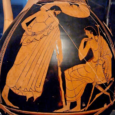 Achilles
              and Odysseues pottery